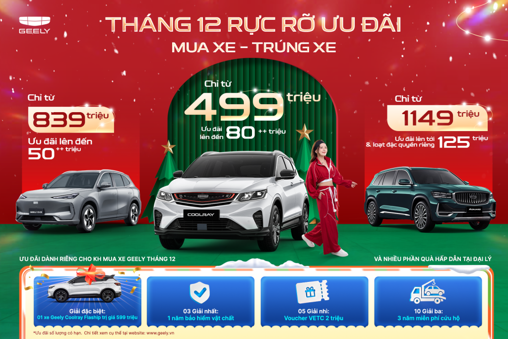 Geely Long Biên triển khai chương trình khuyến mãi “May mắn cùng Geely | MUA XE – TRÚNG XE”